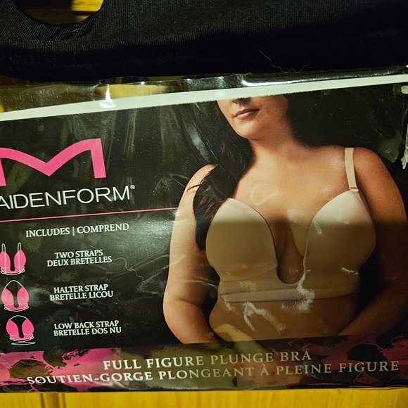 Maidenform Womens Black Plunge Convertible Bra, Size 14 - Picture 3 of 4